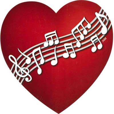399x400 Music Gifts Notes Music Notes Heart Magnet