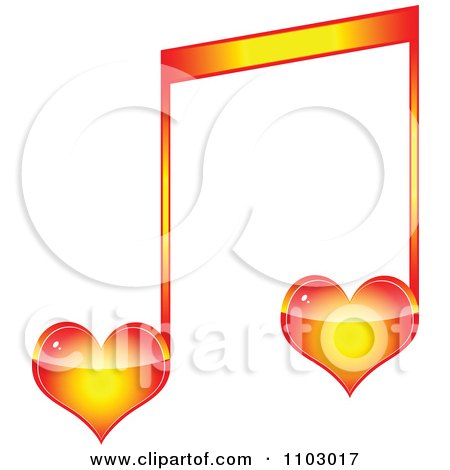 450x470 Clipart Two Heart Love Music Notes