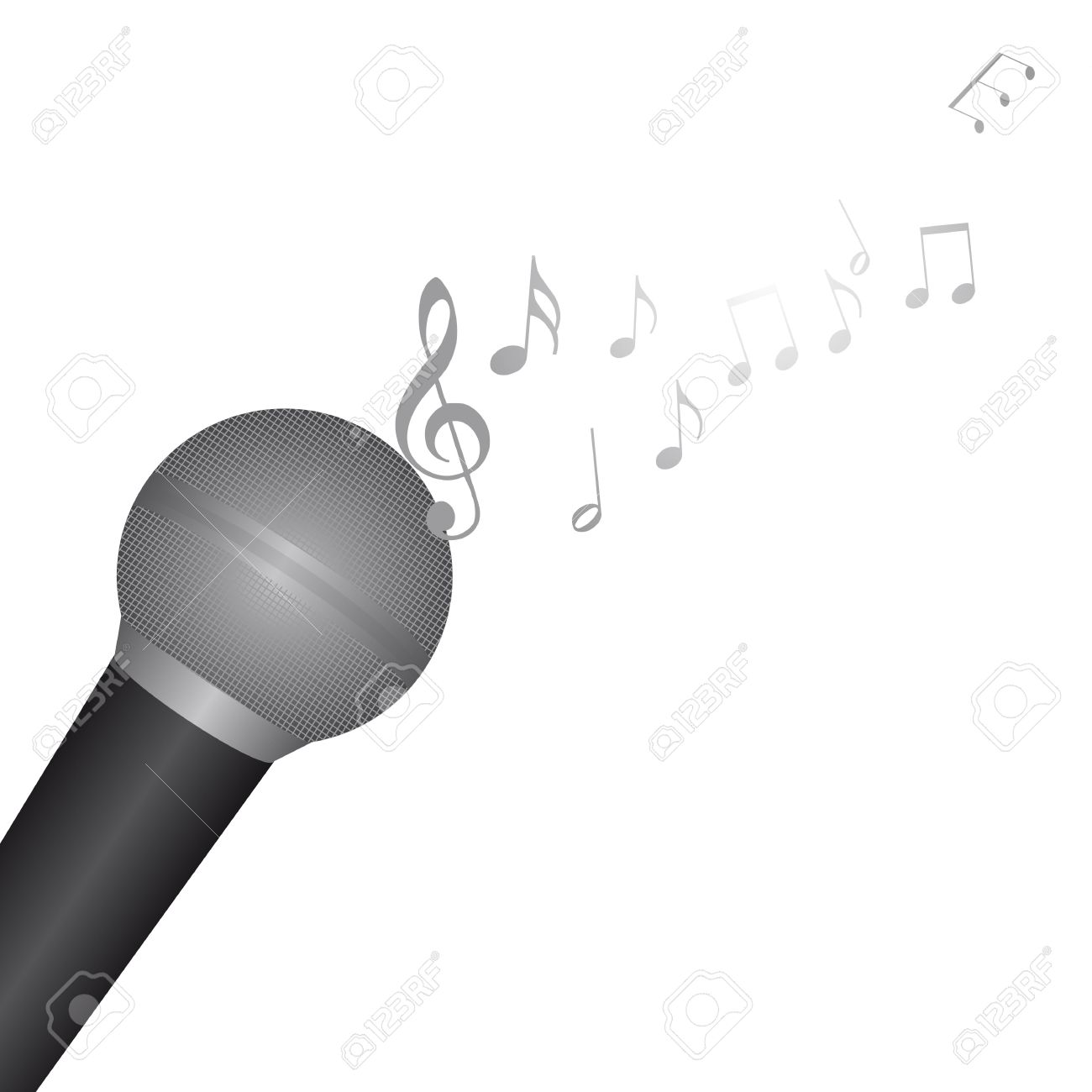1300x1300 Microphone With Music Notes Clipart