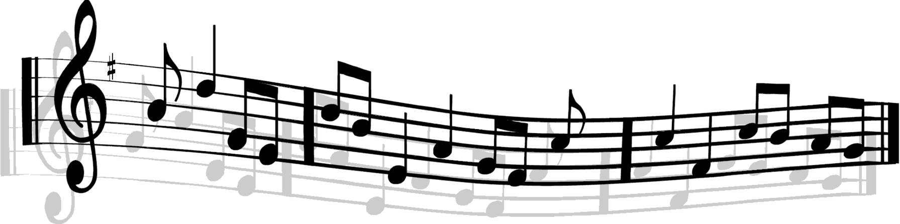 1791x446 Music Notes Clipart Transparent