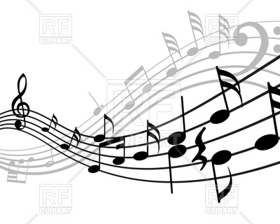 400x320 Musical Notes Staff With Lines And Shadows Royalty Free Vector