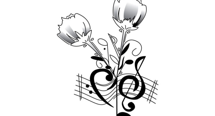 728x393 Music Notes With Stars Tattoo Designs Music Notes Star Tattoo