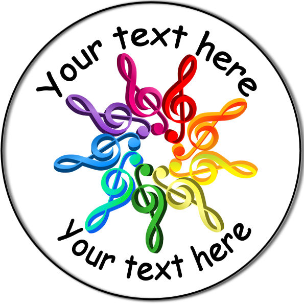 595x595 Personalised Custom Badge Educationnd School Music Notes In