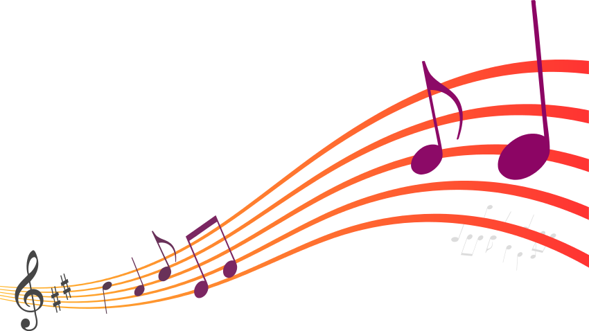 850x478 Colorful Music Notes Clipart Transparent