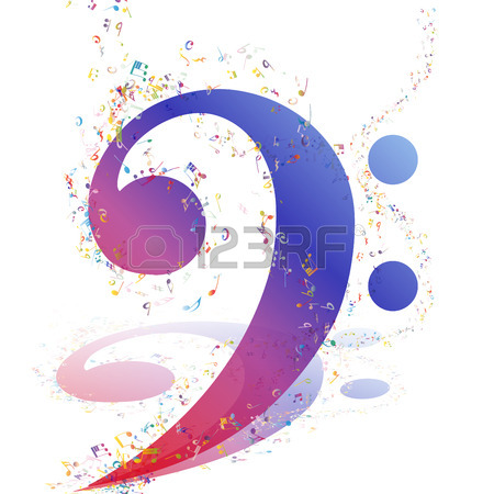450x450 Musical Design Elements From Music Staff With Treble Clef