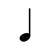 160x160 Music Note Icon. Black Icon On Transparent Background. Stock