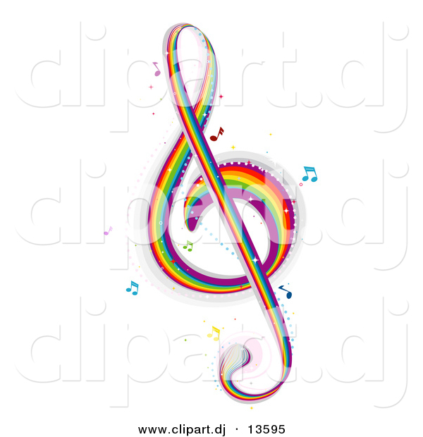 600x620 Colorful Music Staff Clipart