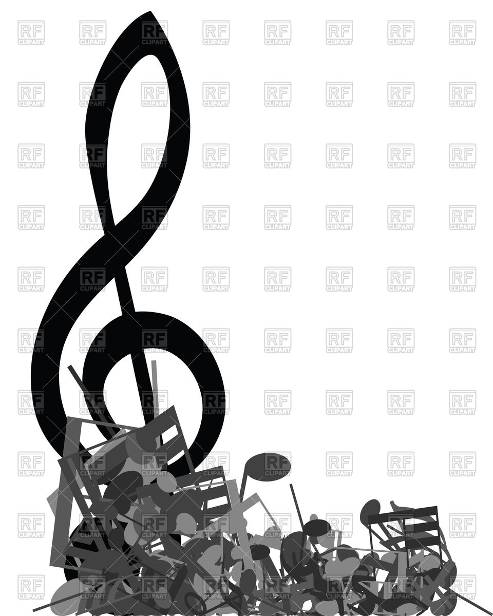 960x1200 Black And White Musical Design From Music Staff Royalty Free