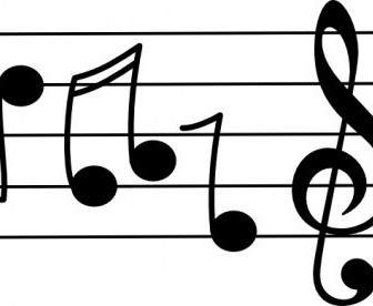 336x276 Vector Treble Staff With Notes Vector Clip Art