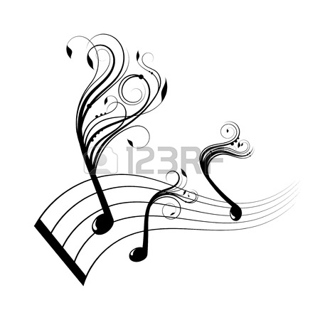 450x450 Silhouette Various Musical Notes And People Dance, Vector Royalty