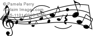 300x118 Clip Art Image Of A Sheet Music Design