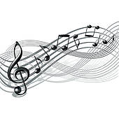 170x170 Clipart Of Music Notes On Swirl Stave K5915492
