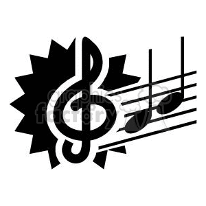 300x300 Royalty Free Treble Clef And Music Notes 371353 Vector Clip Art