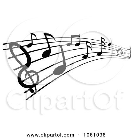 450x470 Royalty Free Vector Clip Art Illustration Of A Stave And Music