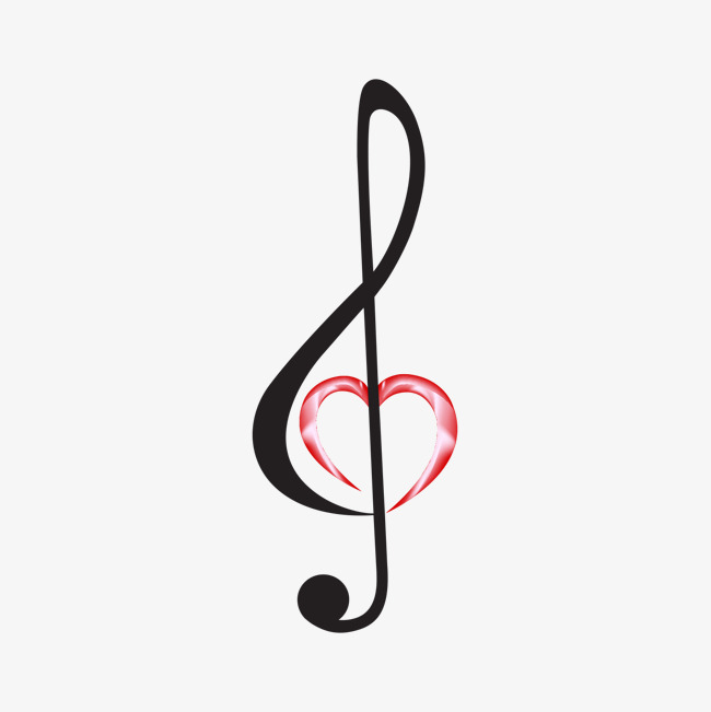 650x651 Black Heart Shape And Music Symbol, Black, Heart Shaped, Musical
