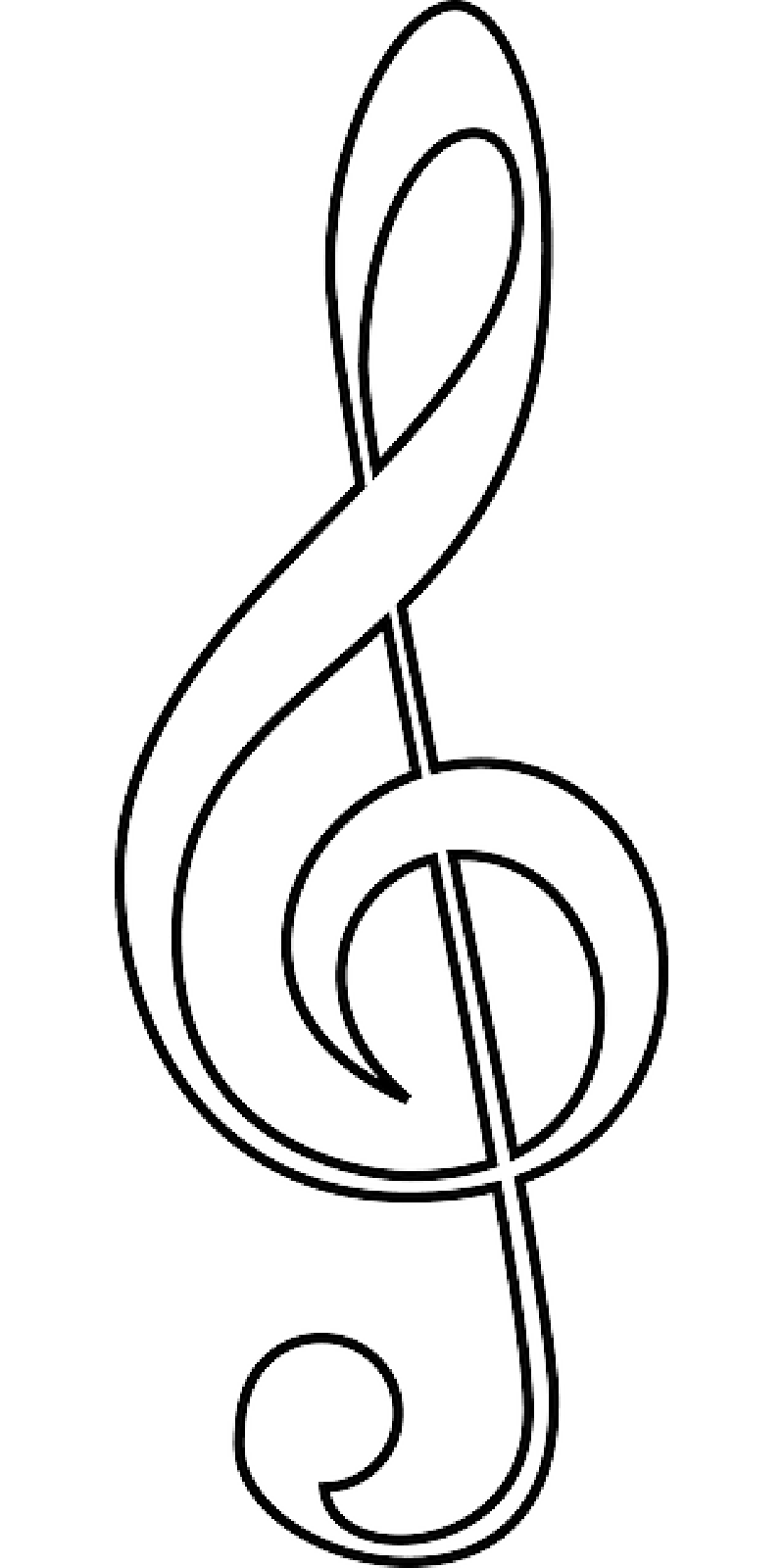 800x1600 Clef, Music, Notes, Sign, Outline, Symbol, Bass, Treble