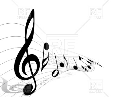 400x320 Treble Clef With Musical Notes Royalty Free Vector Clip Art Image