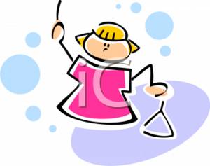300x237 Clipart Illustration Of A Girl Playing A Triangle