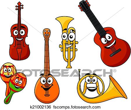 450x380 Clip Art Of Set Of Musical Instruments K21002136