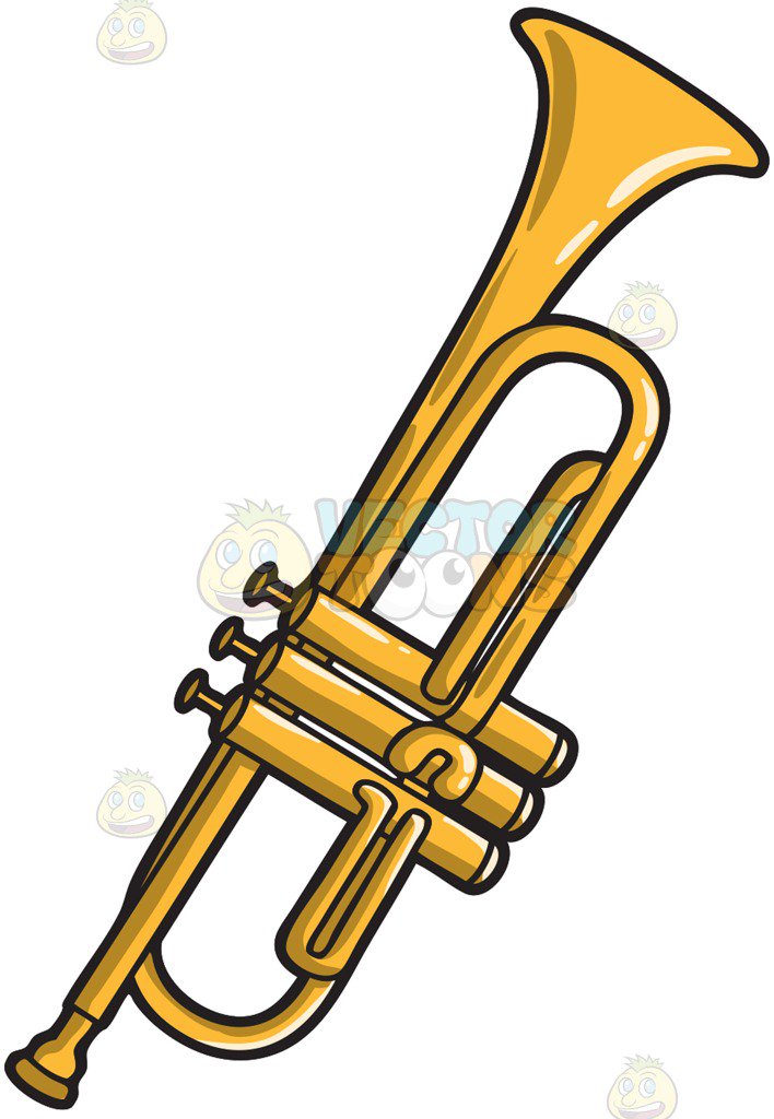 708x1024 A Musical Instrument Called The Trumpet Cartoon Clipart