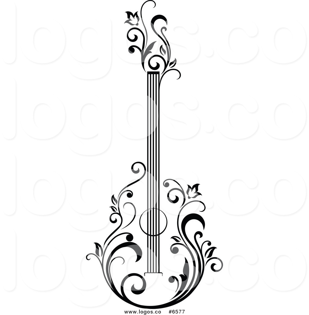 1024x1044 Royalty Free Clip Art Vector Logo Of A Black And White Floral