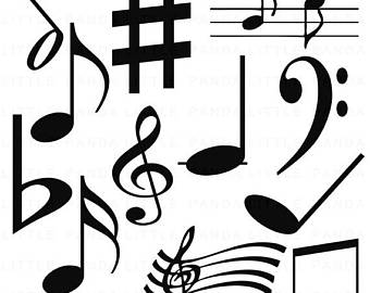 340x270 Music Digital Clip Art Set Music Heart Musical Notes