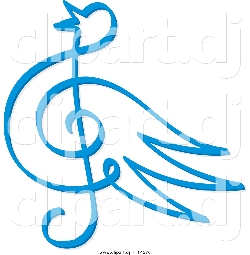 1024x1044 Vector Clipart Of A Blue Bird Music Note Symbol By Any Vector