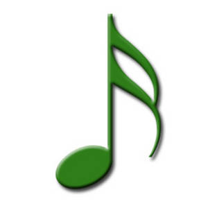 300x300 Clipart Image Of A 16th Note For Written Music, Green