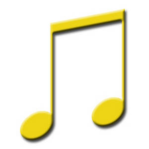 300x300 Clipart Picture Of Two Yellow Eighth Notes