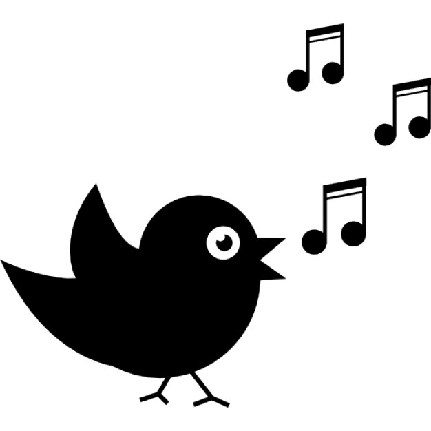 626x626 Bird Singing With Musical Notes Icons Free Download