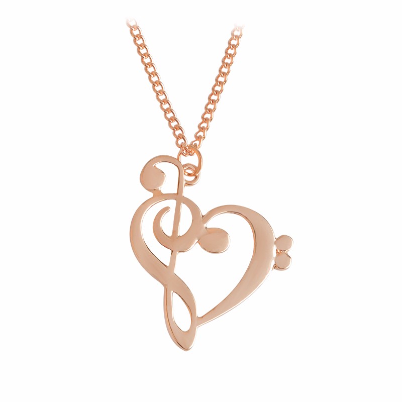 800x800 Heart Shaped Musical Note Necklace