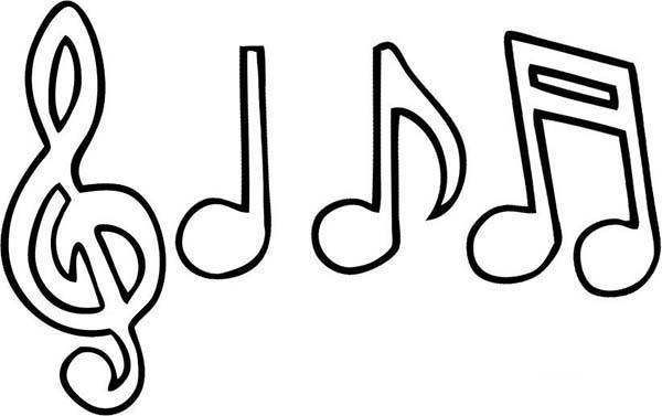 600x377 Musical Notes Coloring Pages Perfect Coloring Musical Notes