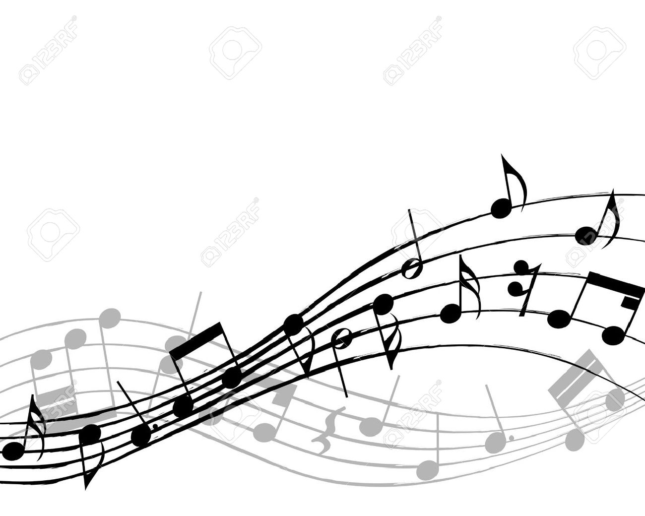 1300x1040 Musical Notes Staff Background