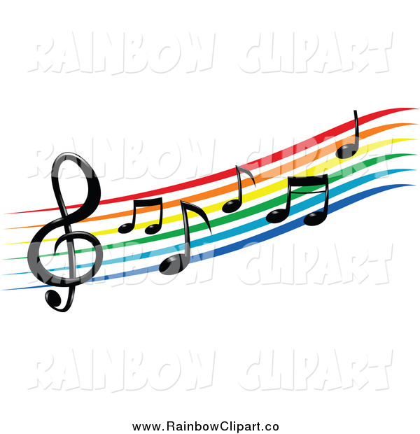 600x620 Vector Clip Art Of A Rainbowm Clef Staff And Music Notes By Vector