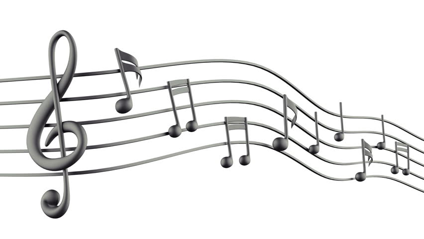 852x480 Music Notes Animated Over Music Notation Design