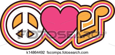 450x217 Clipart Of Peace Love Music Symbols K14864492