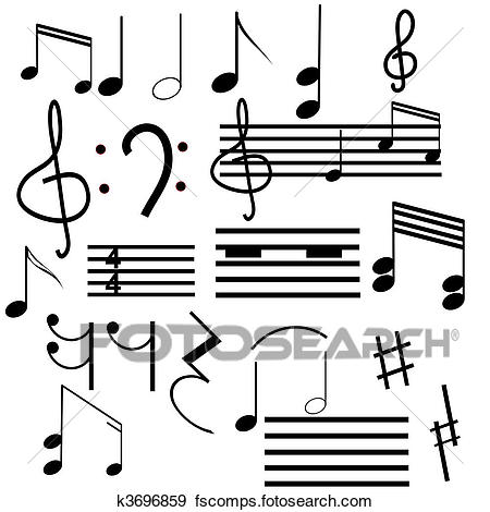 450x470 Clip Art Of Collection Of Musical Symbols K3696859