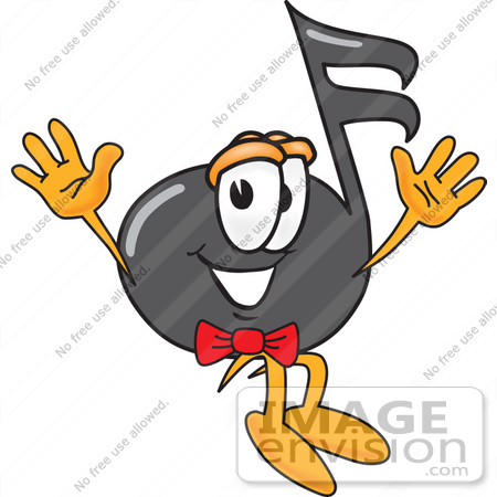 450x450 Clip Art Graphic Of A Semiquaver Music Note Mascot Cartoon