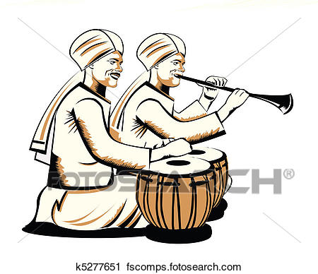 450x388 Clipart Of Indian Musical Performers K5277651