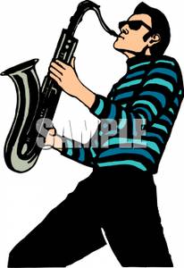 206x300 Jazz Musician Clipart