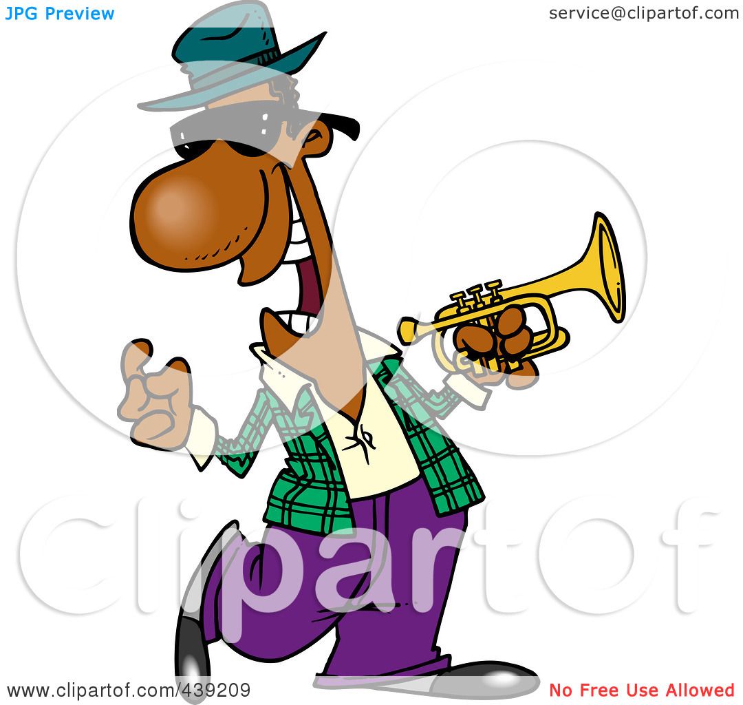 1080x1024 Royalty Free (Rf) Clip Art Illustration Of A Cartoon Jazz Musician