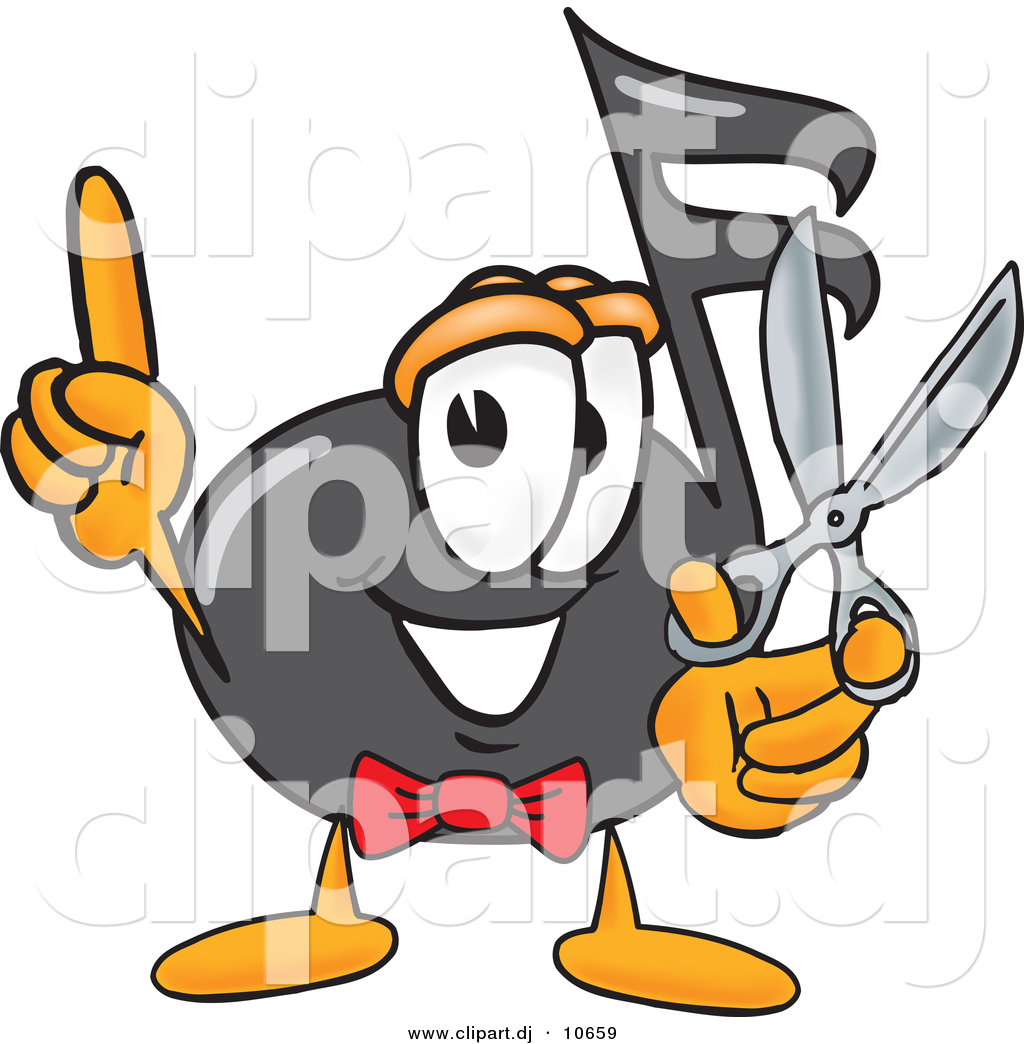 1024x1044 Vector Of A Cartoon Music Note Holding A Pair Of Scissors By