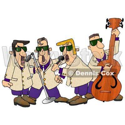 400x400 Playing 1950's Style Blues Music Clipart Illustration Djart