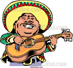 300x280 Cartoon Mexican Musician Vector Clip Art