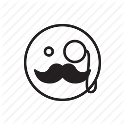 256x256 Emoticon, Eyeglass, Face, Like, Mustache, Sir, Smiley Icon Icon