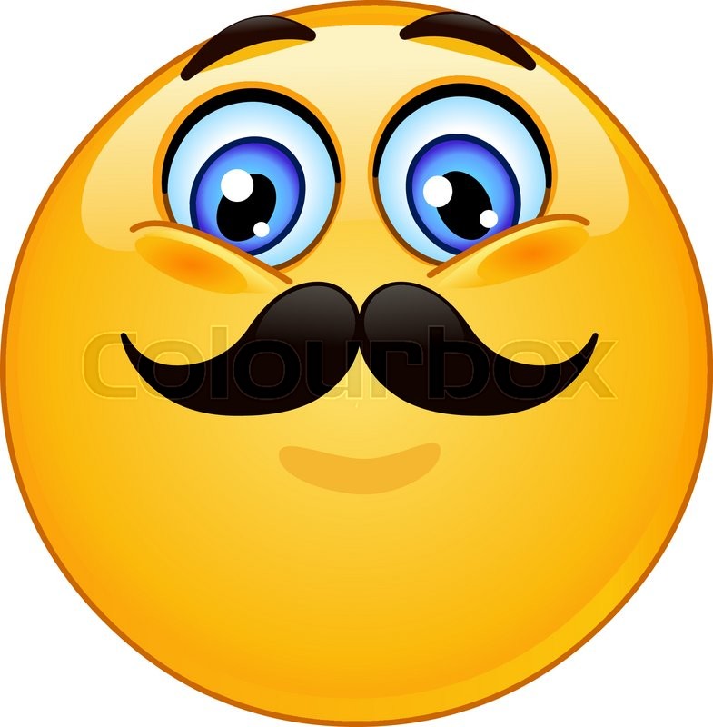 785x800 Emoticon With Mustache Stock Vector Colourbox