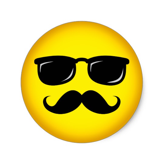 540x540 Incognito Yellow Mustache Smiley Sticker