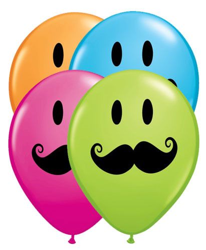 411x500 Mustache Smiley Face Latex Balloons Latex Balloons, Smiley