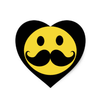 324x324 Smiley Face With Mustache Stickers Zazzle.co.uk