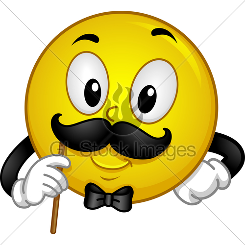 500x500 Smiley Gentleman Show Mustache Gl Stock Images